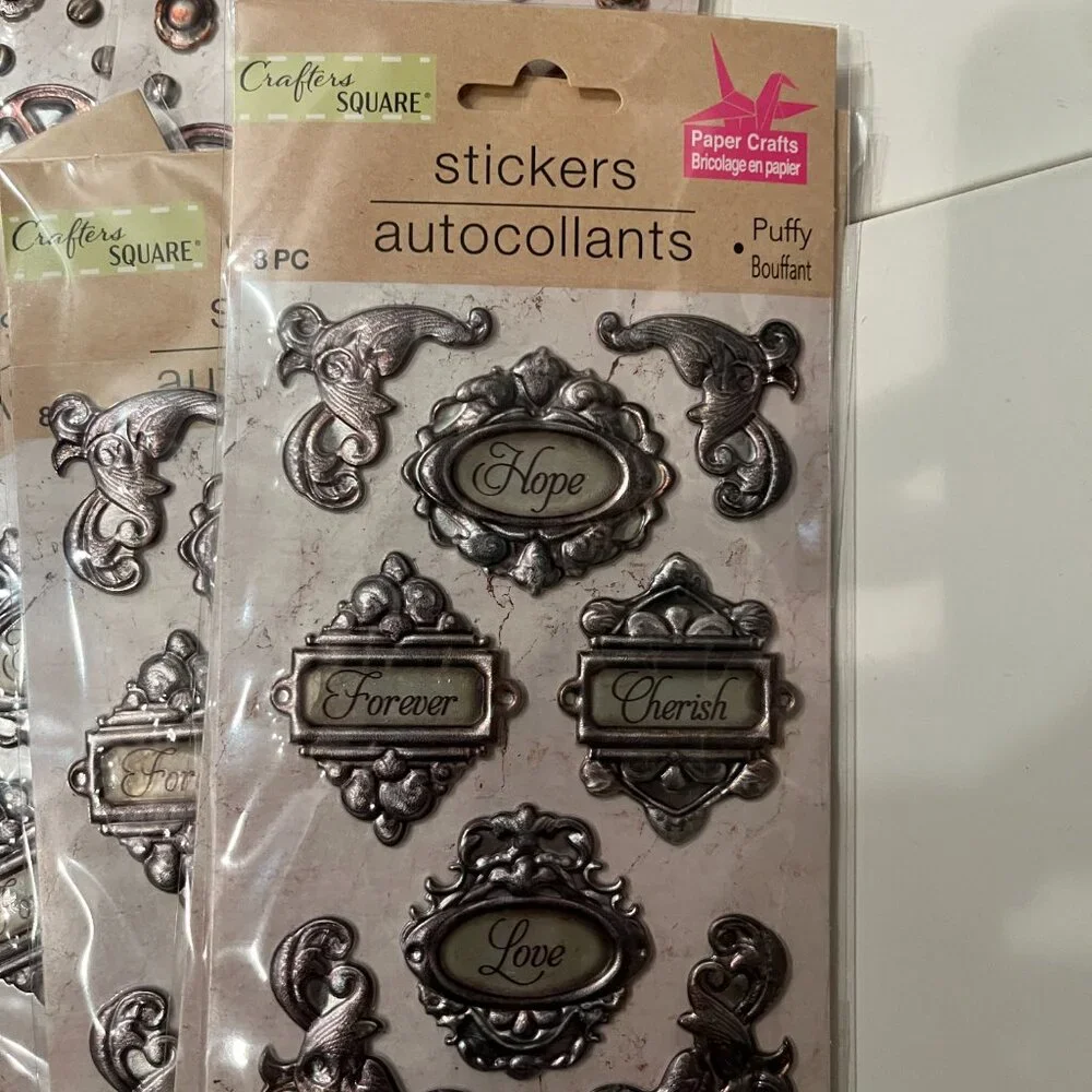 Puffy Stickers‎ -  Ornate Frames Steampunk Industrial  (10 packs) NEW